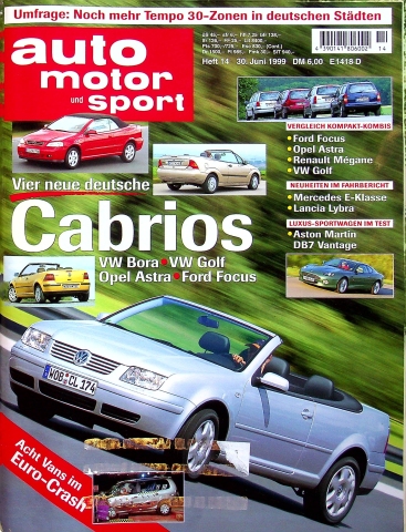 Deckblatt Auto Motor und Sport (14/1999)